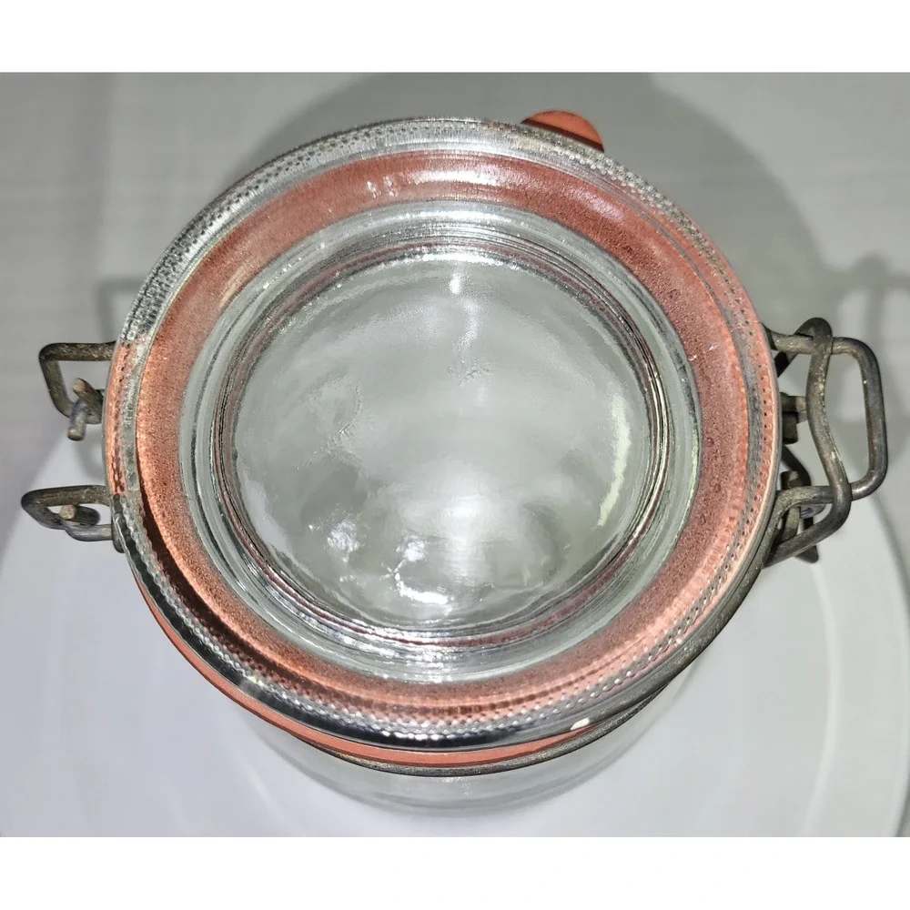 Tradewind Importers Coffee Jar 1L Clear Vintage Wire Bail Glass